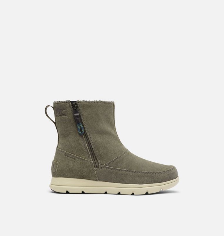 Botas Nieve Sorel Mujer - ™ Explorer Zip Bajas Verde Oscuro - 17549-DJEK